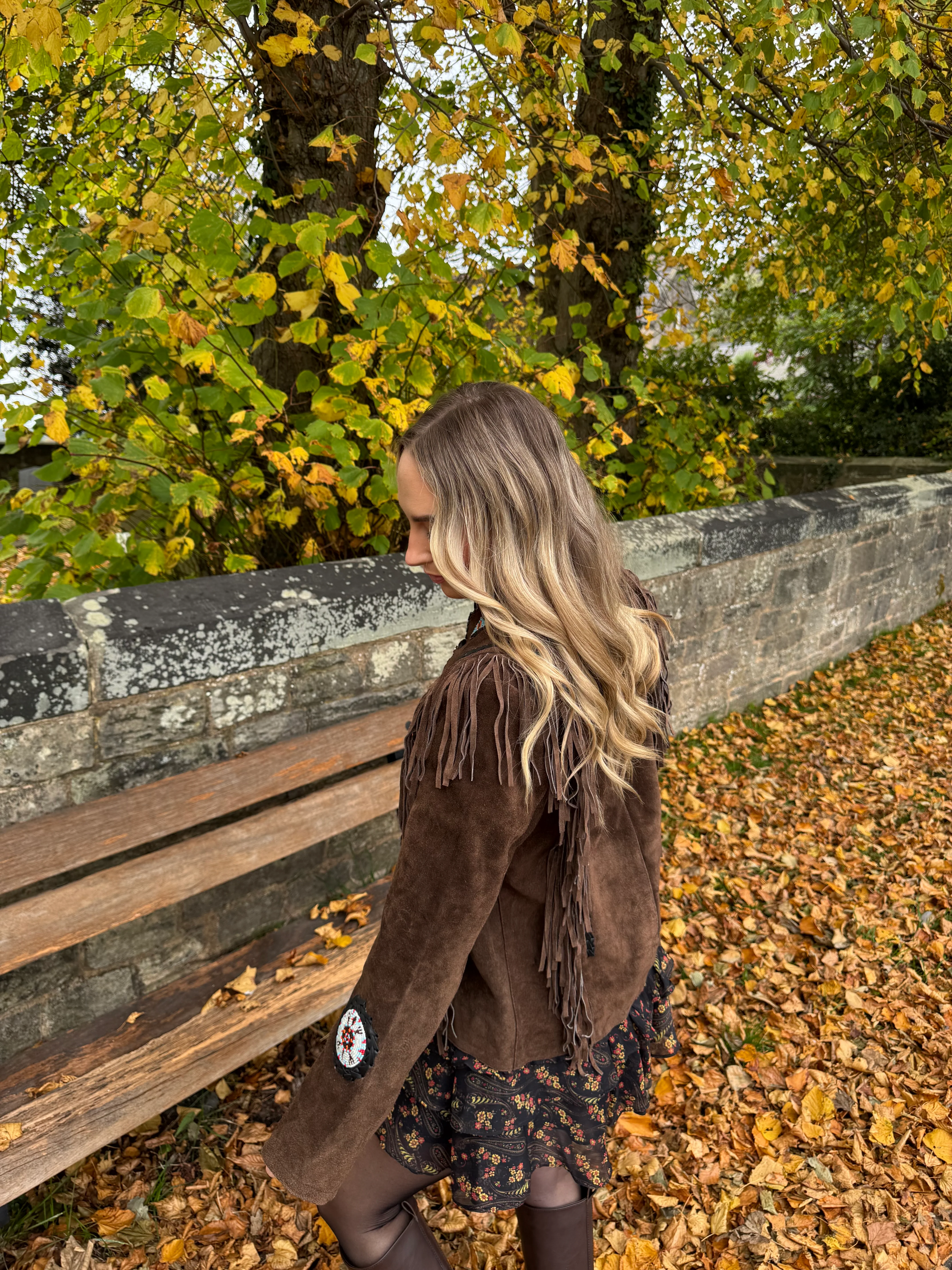 Arizona Brown Tassel Suede Jacket - Image 2