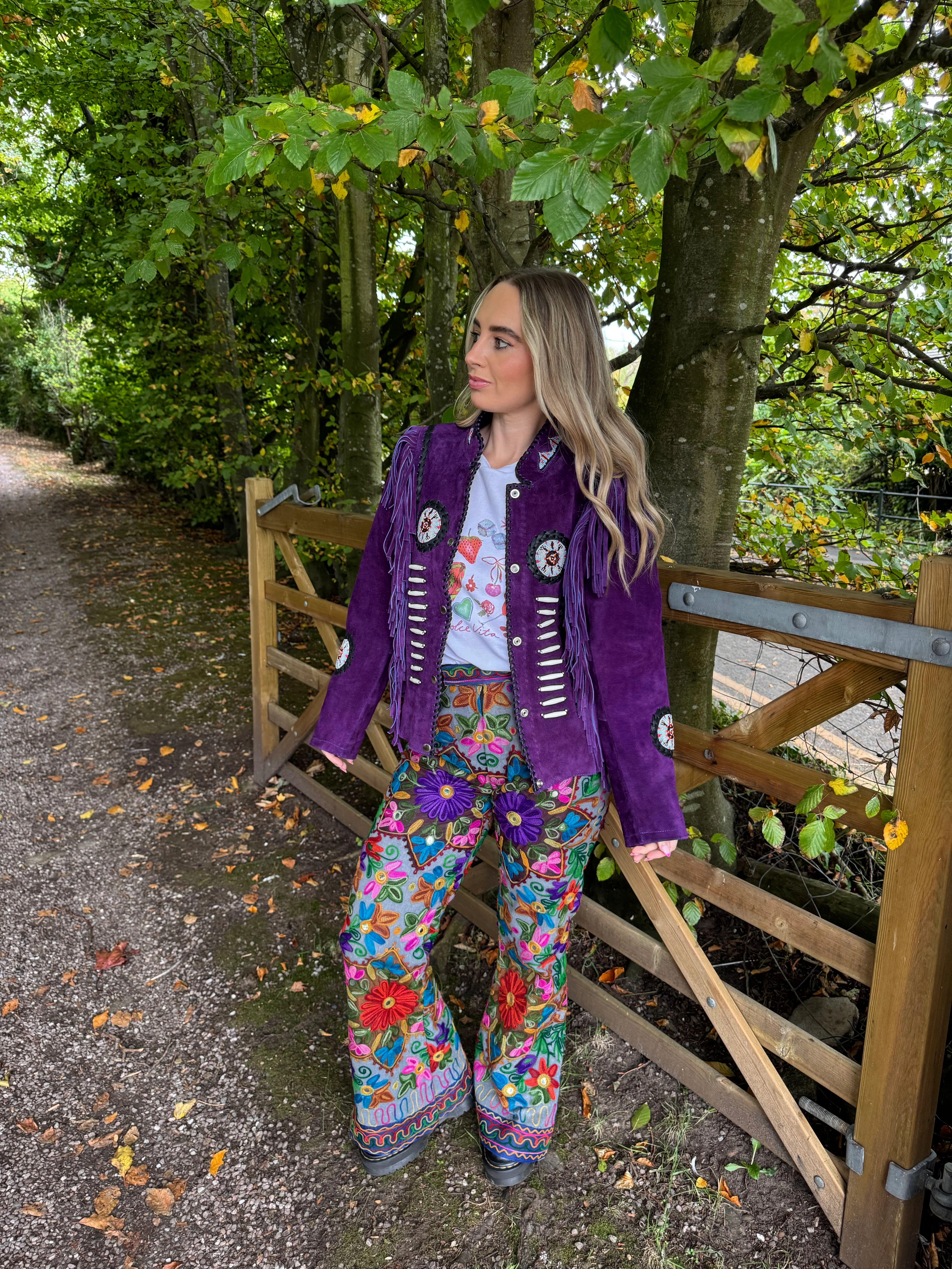 Arizona Purple Tassel Suede Jacket - Pre Order - Image 3