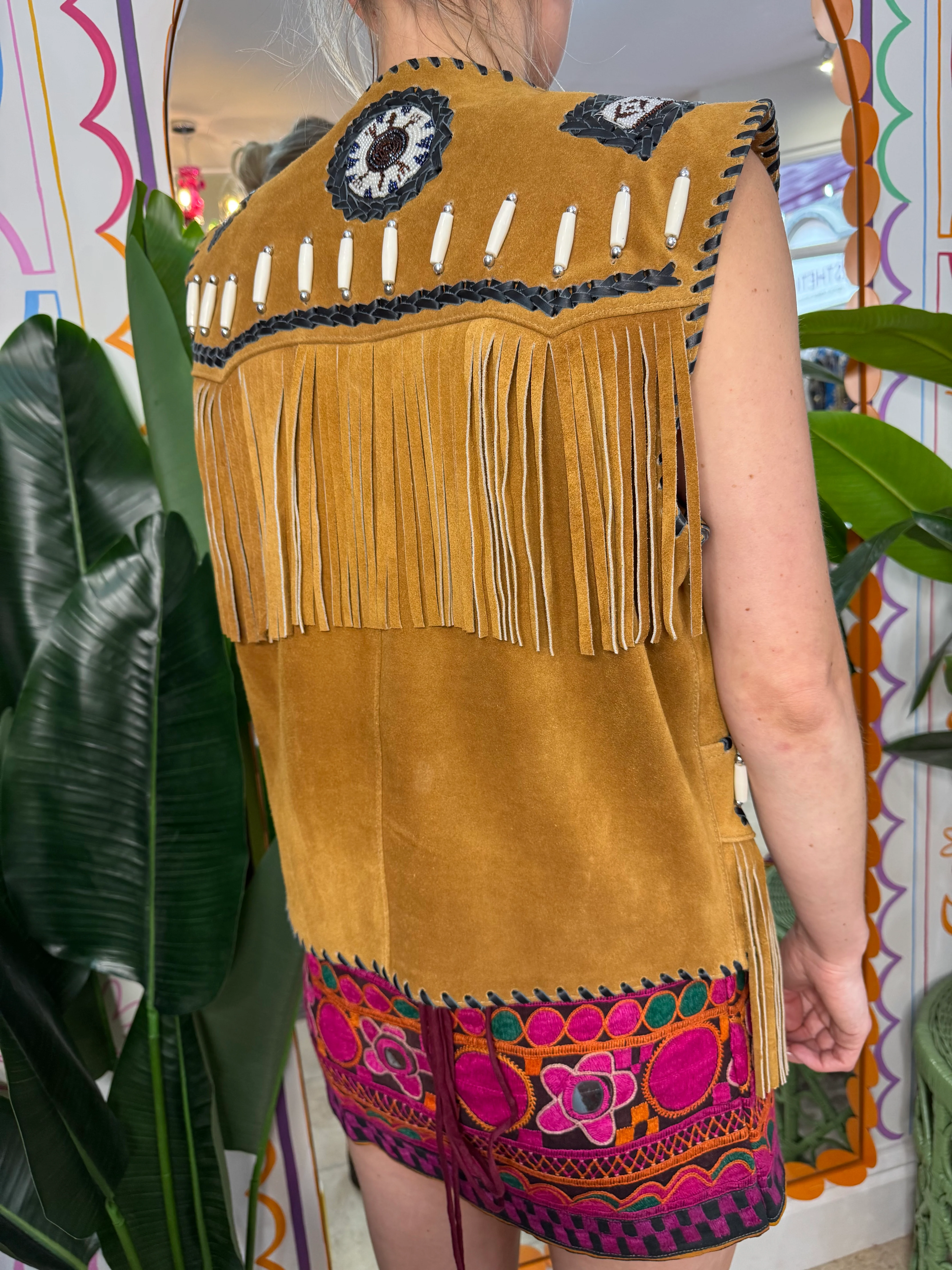 Arizona Tan Tassel Suede Waistcoat - Image 2