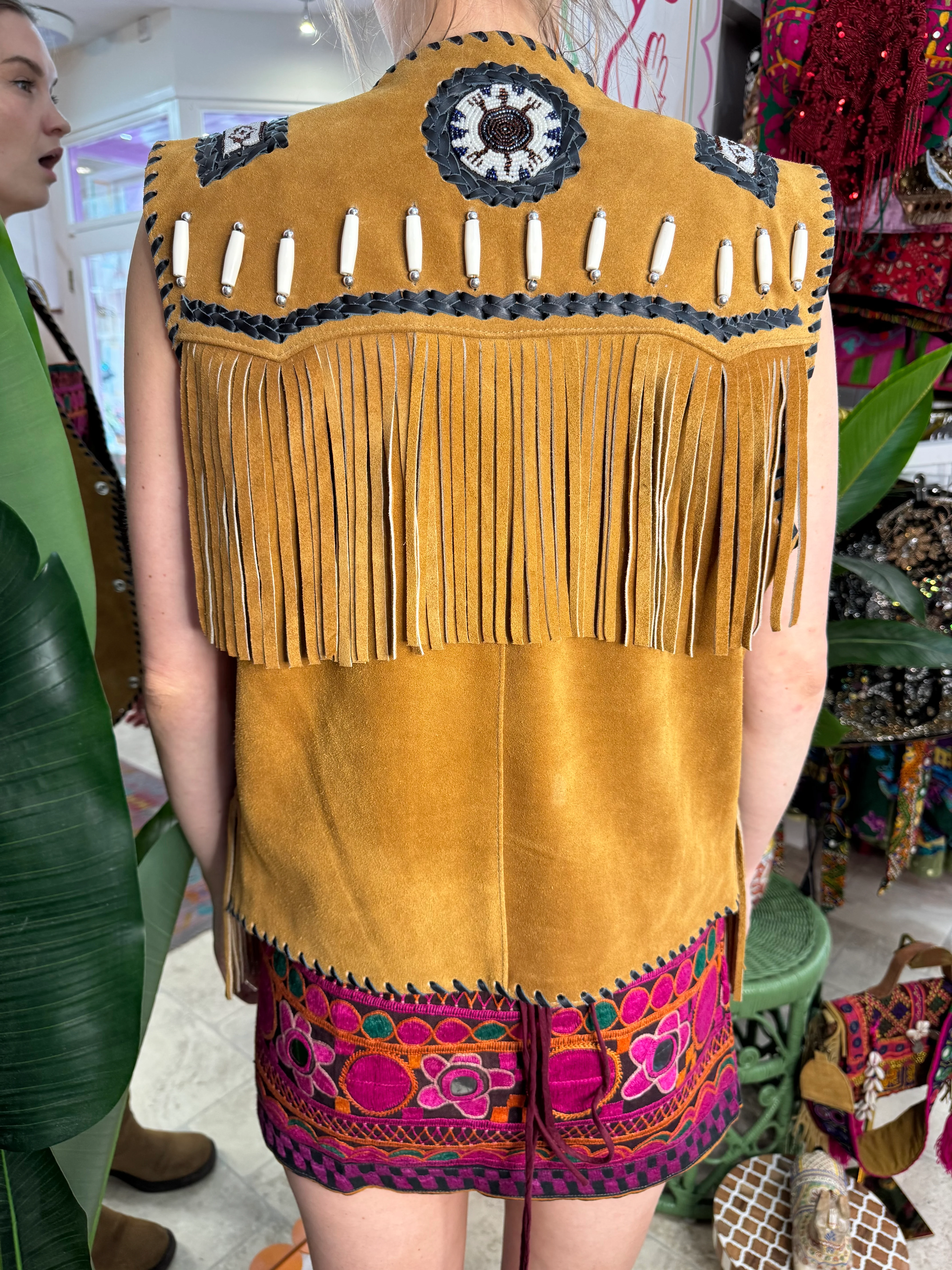 Arizona Tan Tassel Suede Waistcoat - Image 3