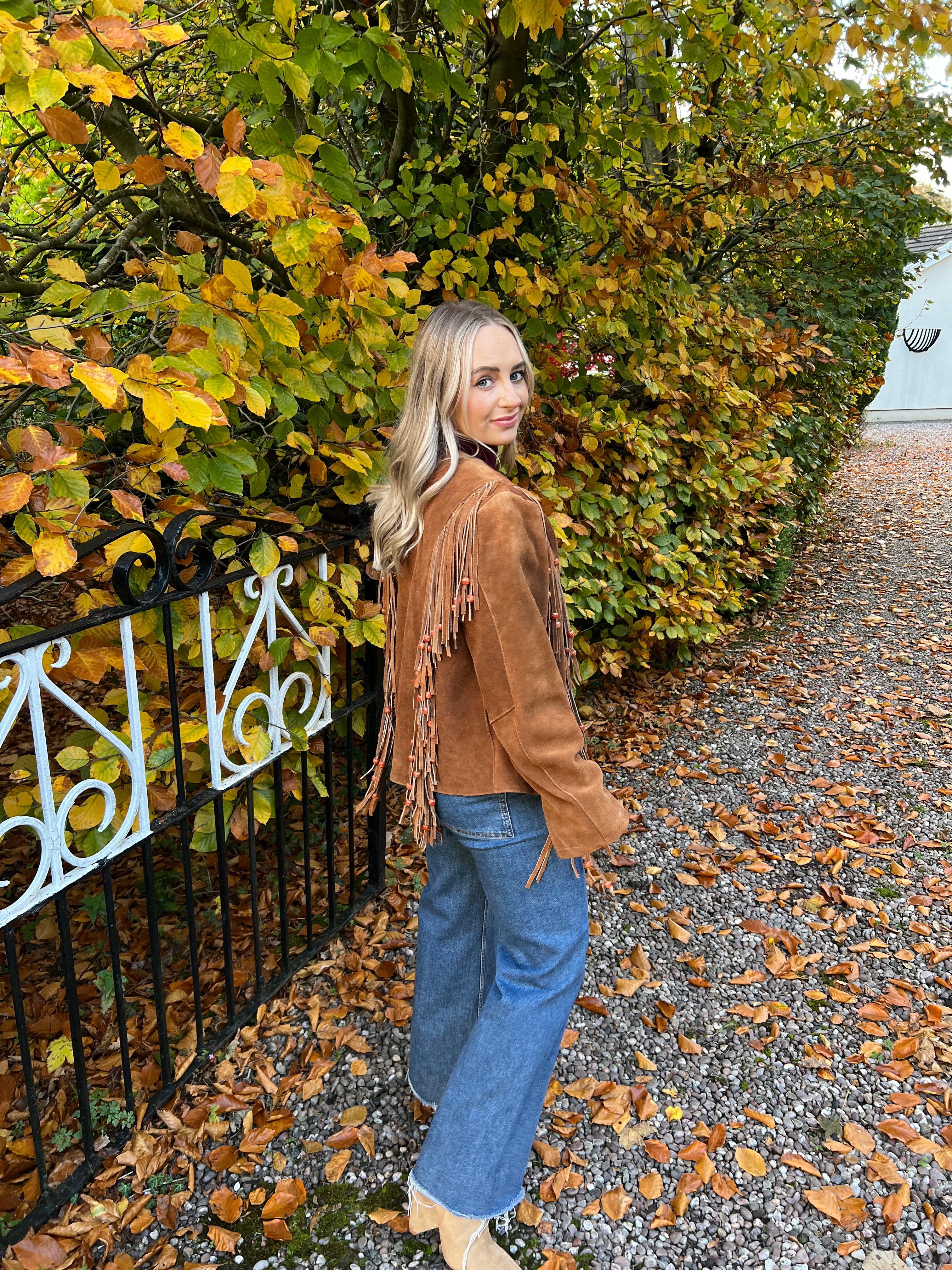 Arizona Tan Tassel Suede Jacket - Pre Order - Image 3