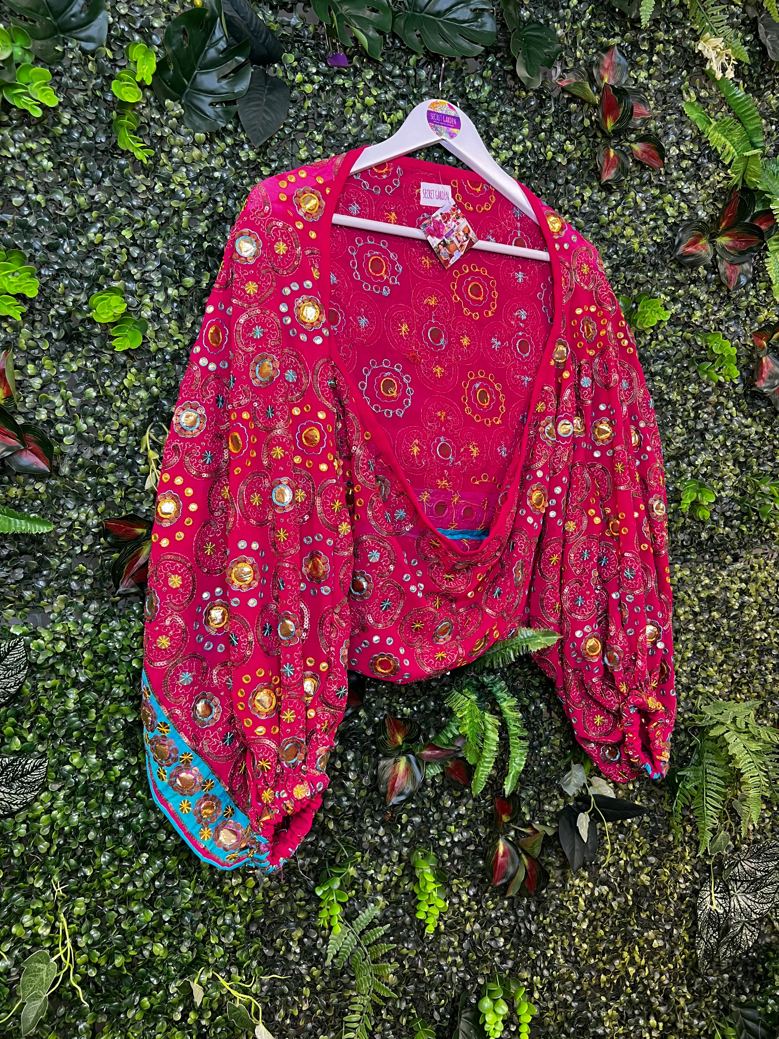 Bolero Jacket in pink & blue - Image 3