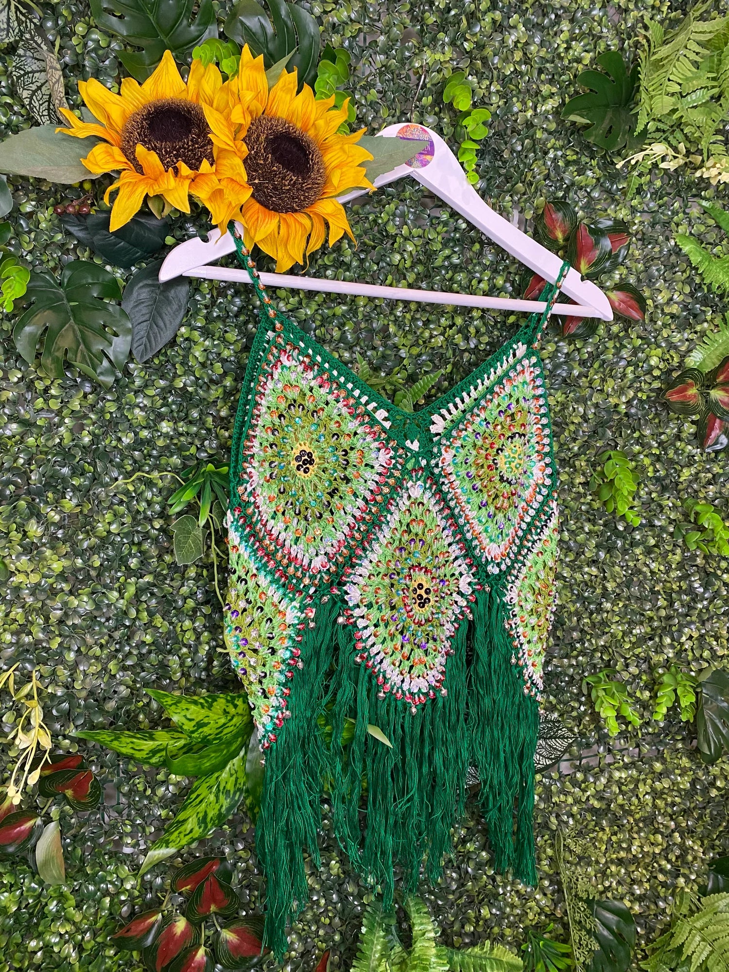 Crochet Green Sequin Top - Image 2