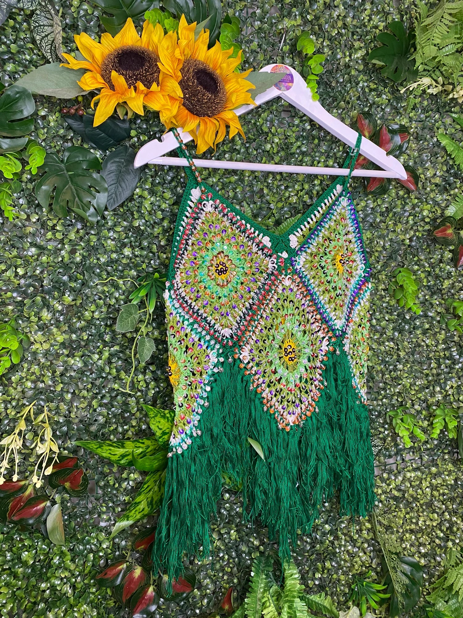 Crochet Green Sequin Top - Image 3