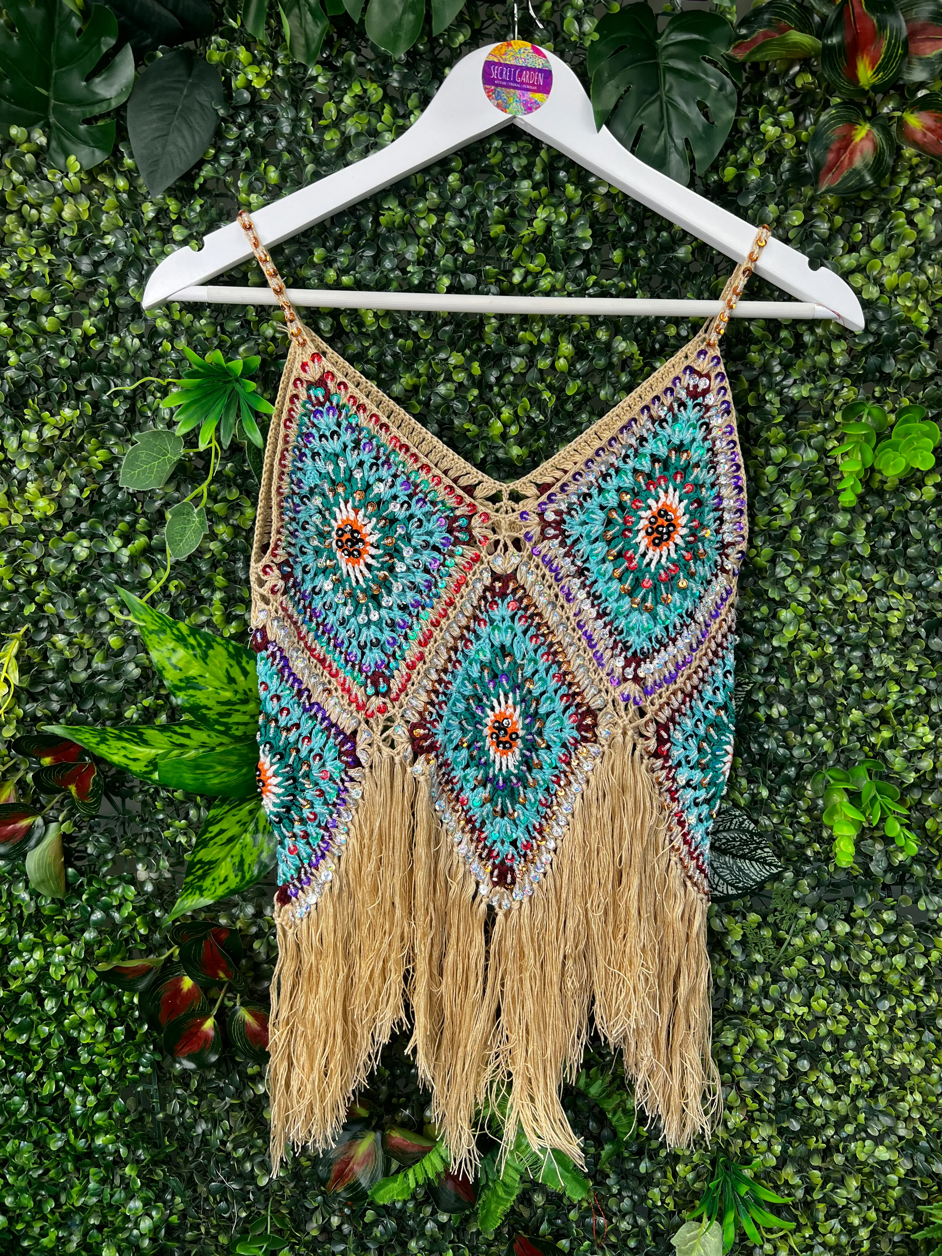 Crochet Sand Sequin Top - Image 2