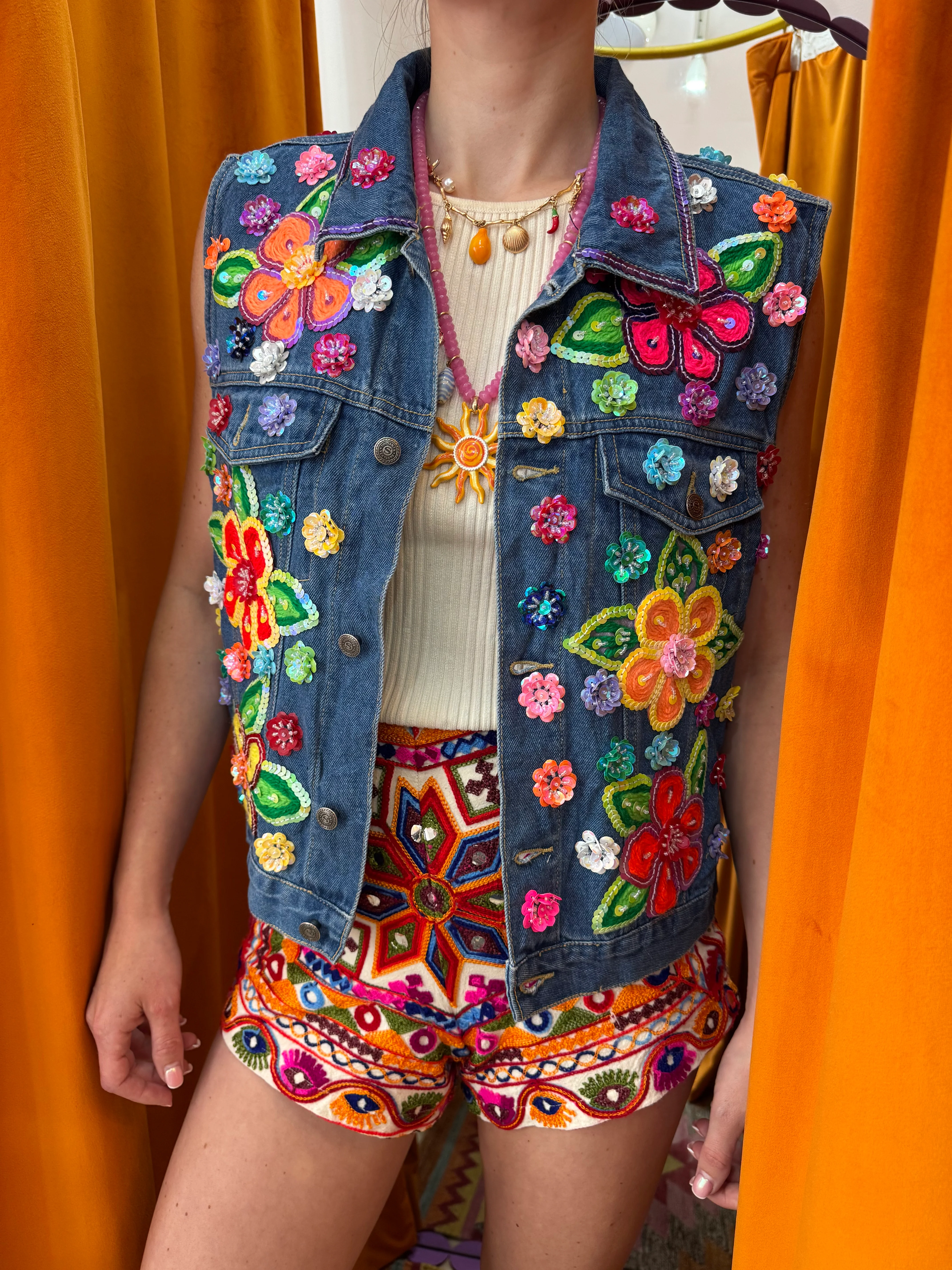 Gypsy Soul Denim Gilet - 2 - Image 3