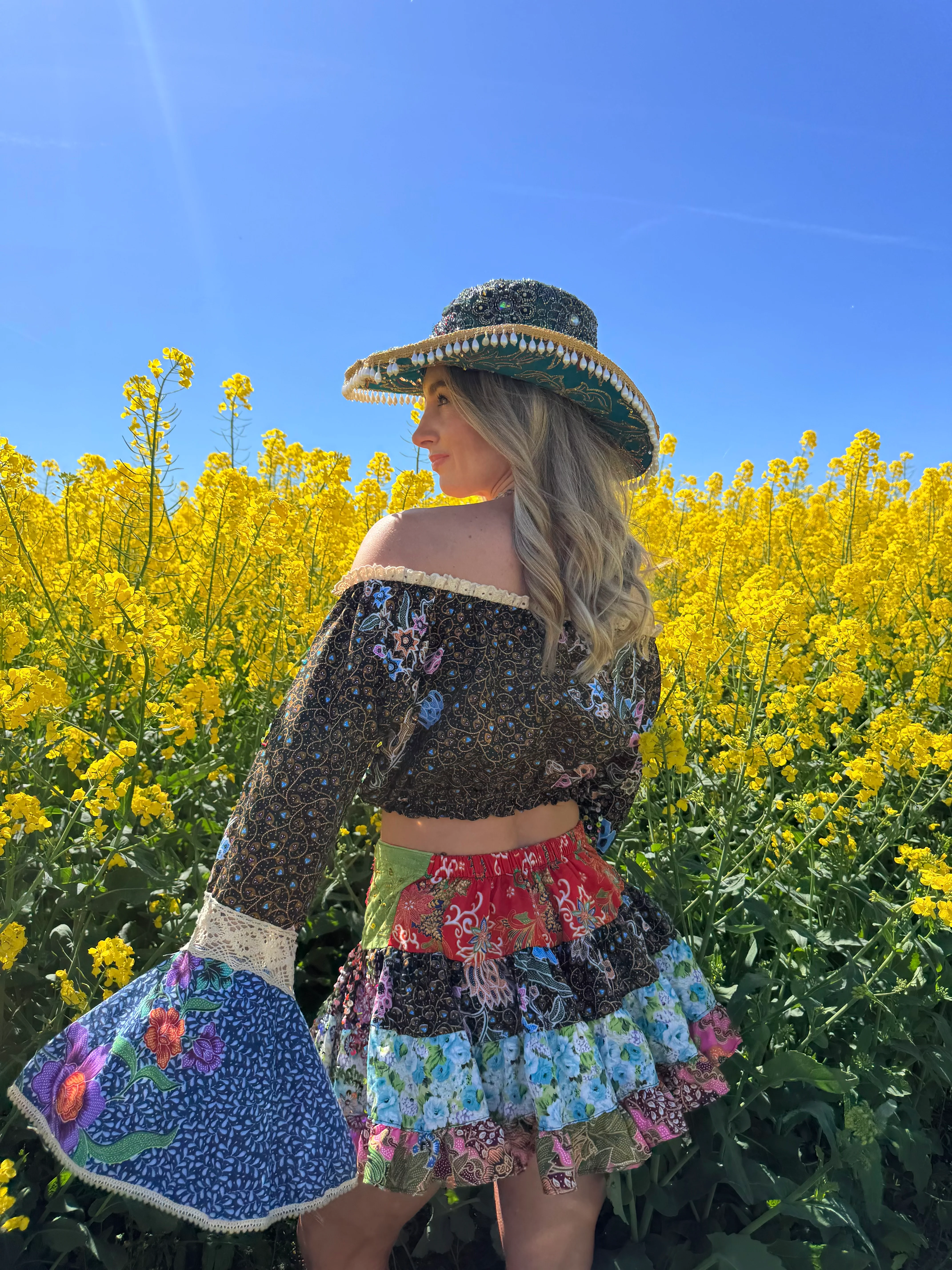 Gypsy Soul Embellished Bardot Top & Skirt Co Ord - Image 3