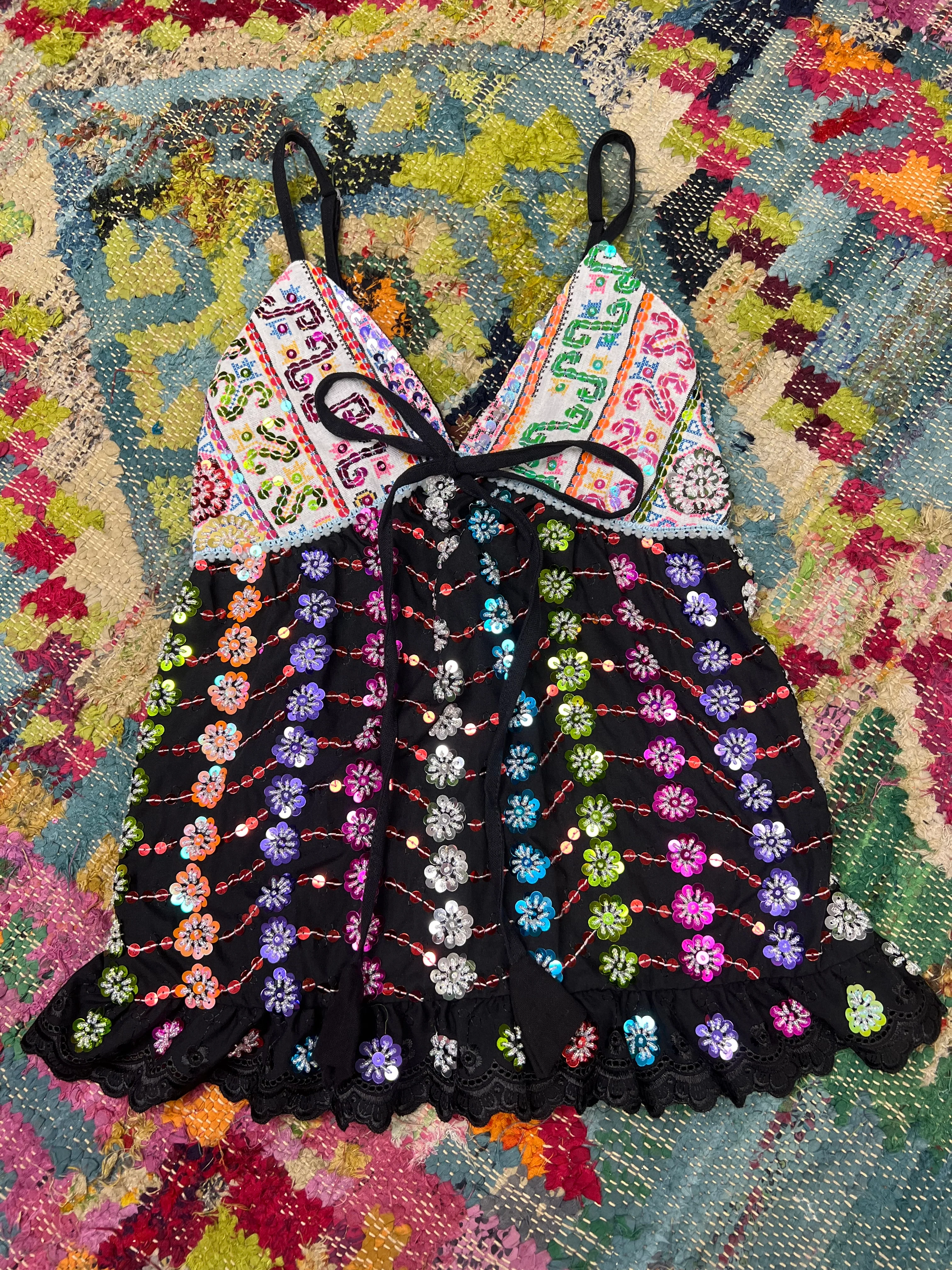 Gypsy Soul Sequin Black Cami Top - 4 - Image 2