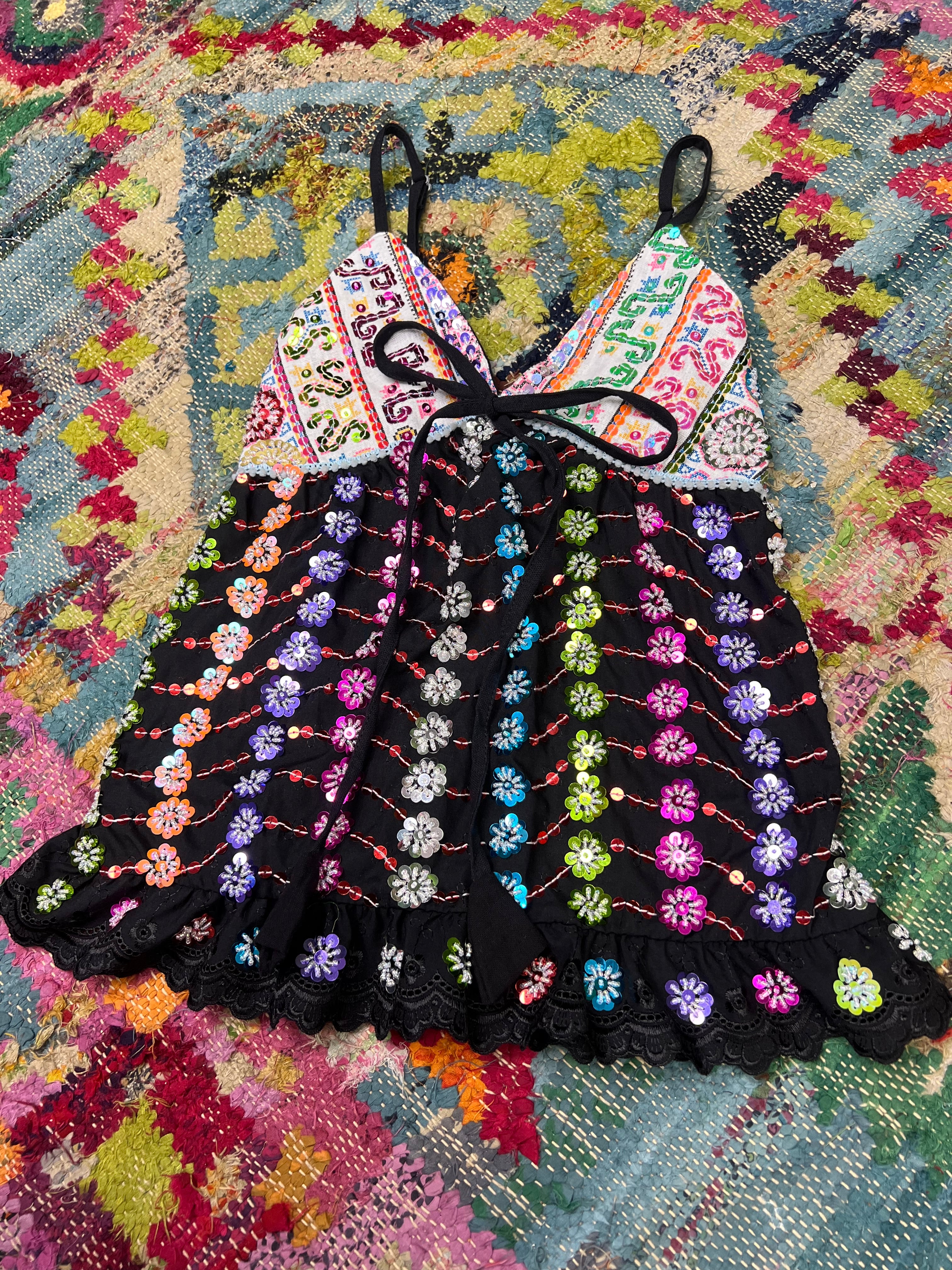 Gypsy Soul Sequin Black Cami Top - 4 - Image 3