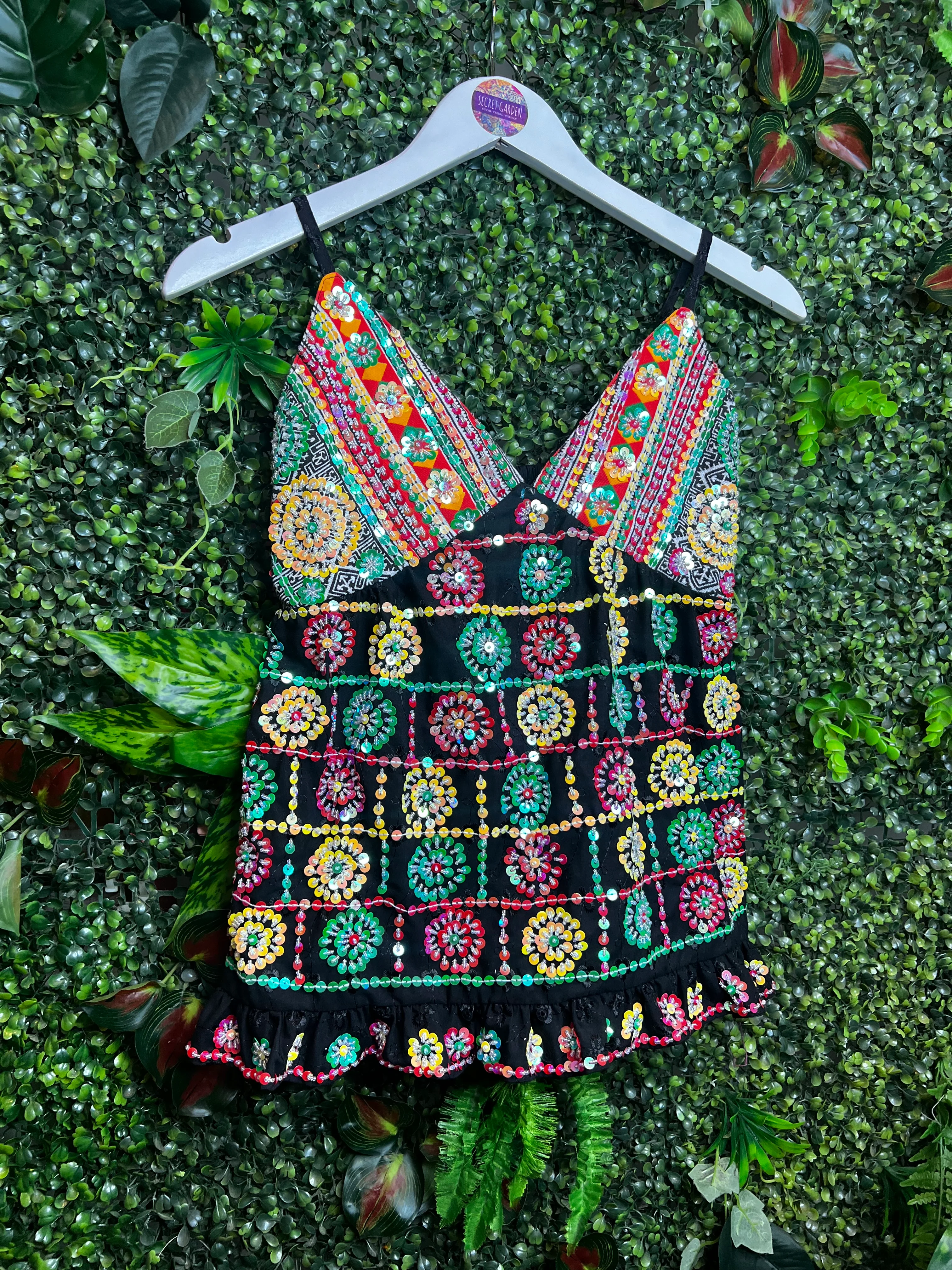 Gypsy Soul Sequin Cami Top - Black 1 - Image 2