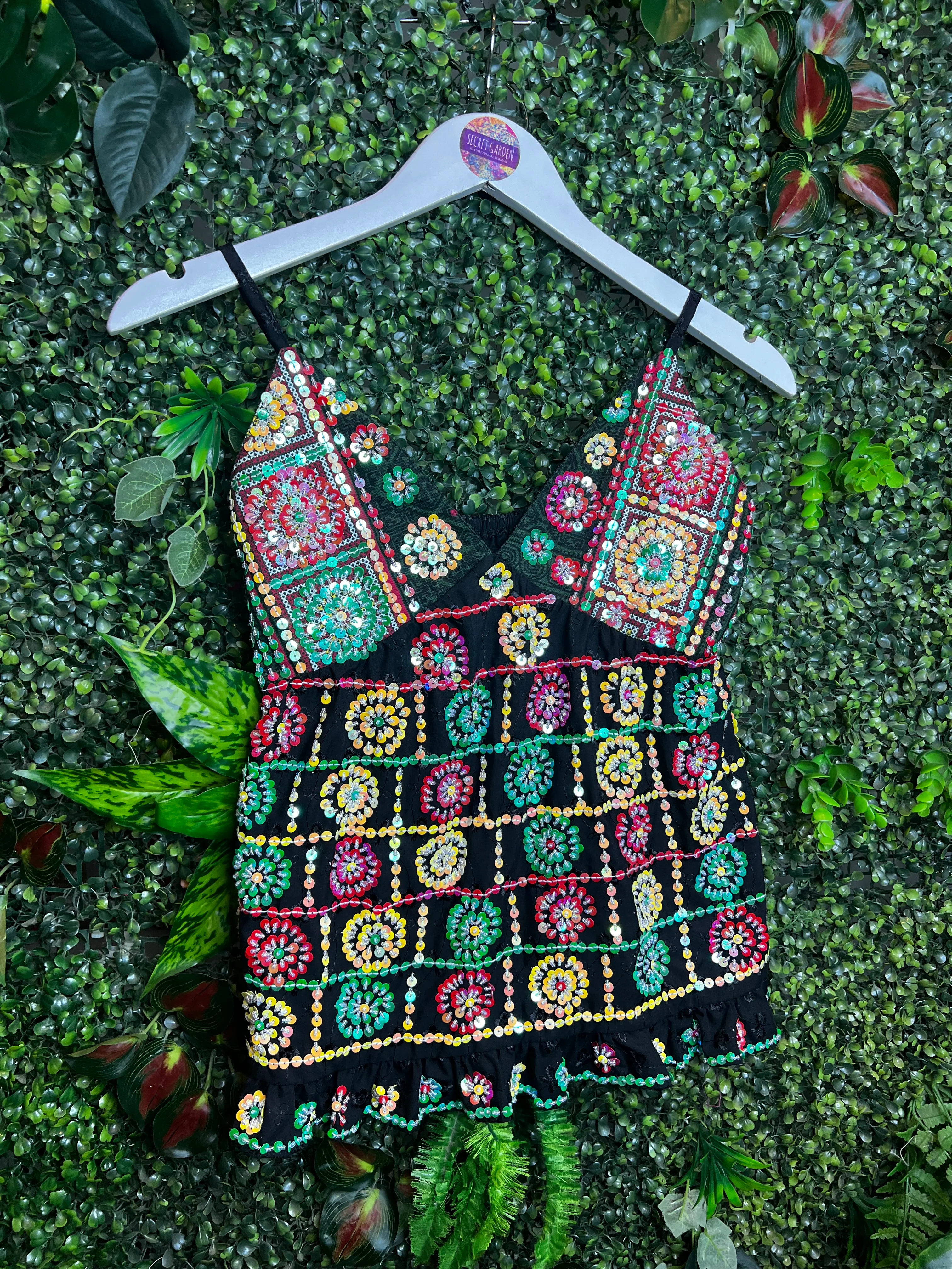 Gypsy Soul Sequin Cami Top - Black 2 - Image 2