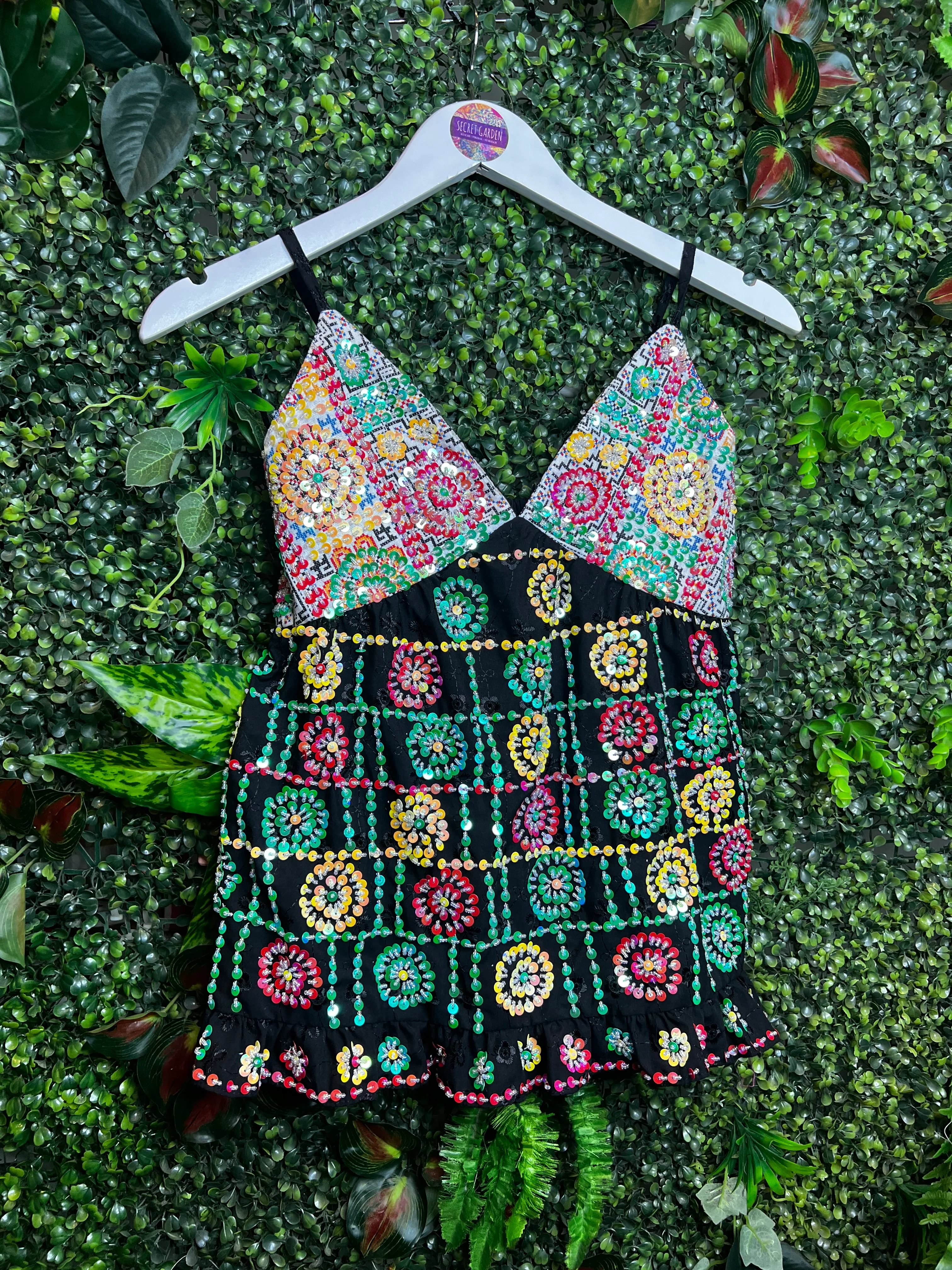 Gypsy Soul Sequin Cami Top - Black 3 - Image 2