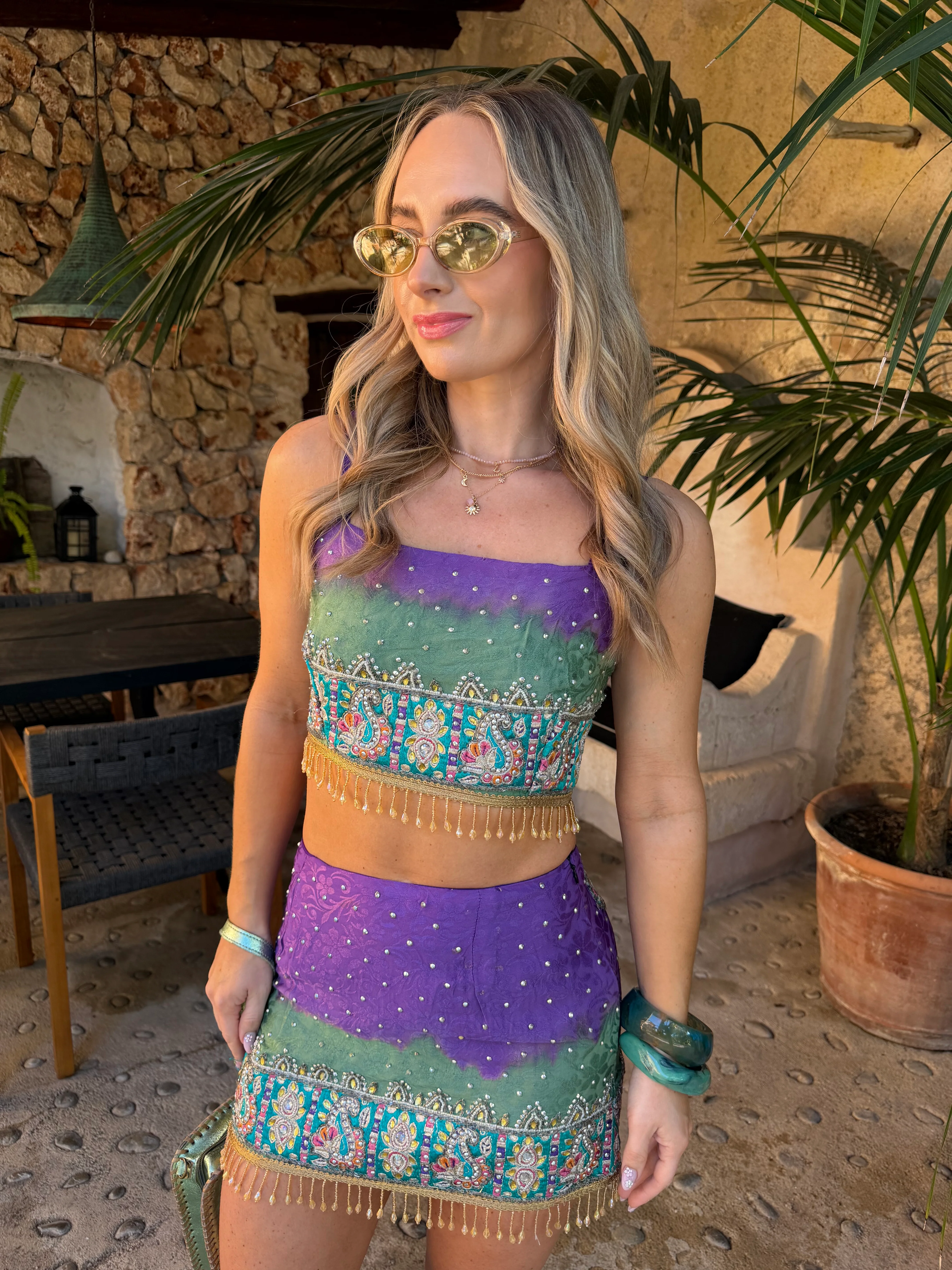 Ibiza Sari Mini Skirt & Top Set