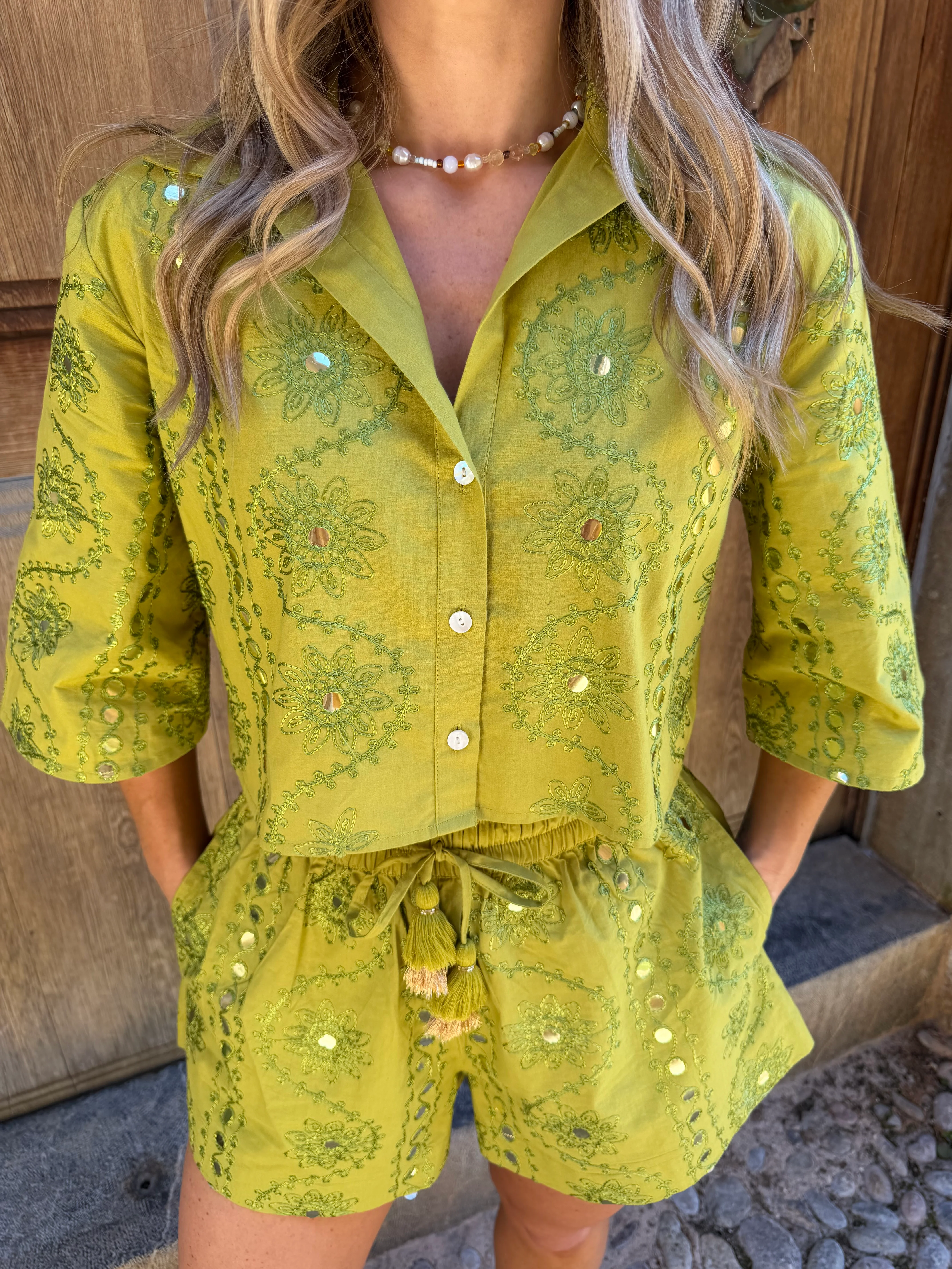 Olive Ari Cropped Shirt