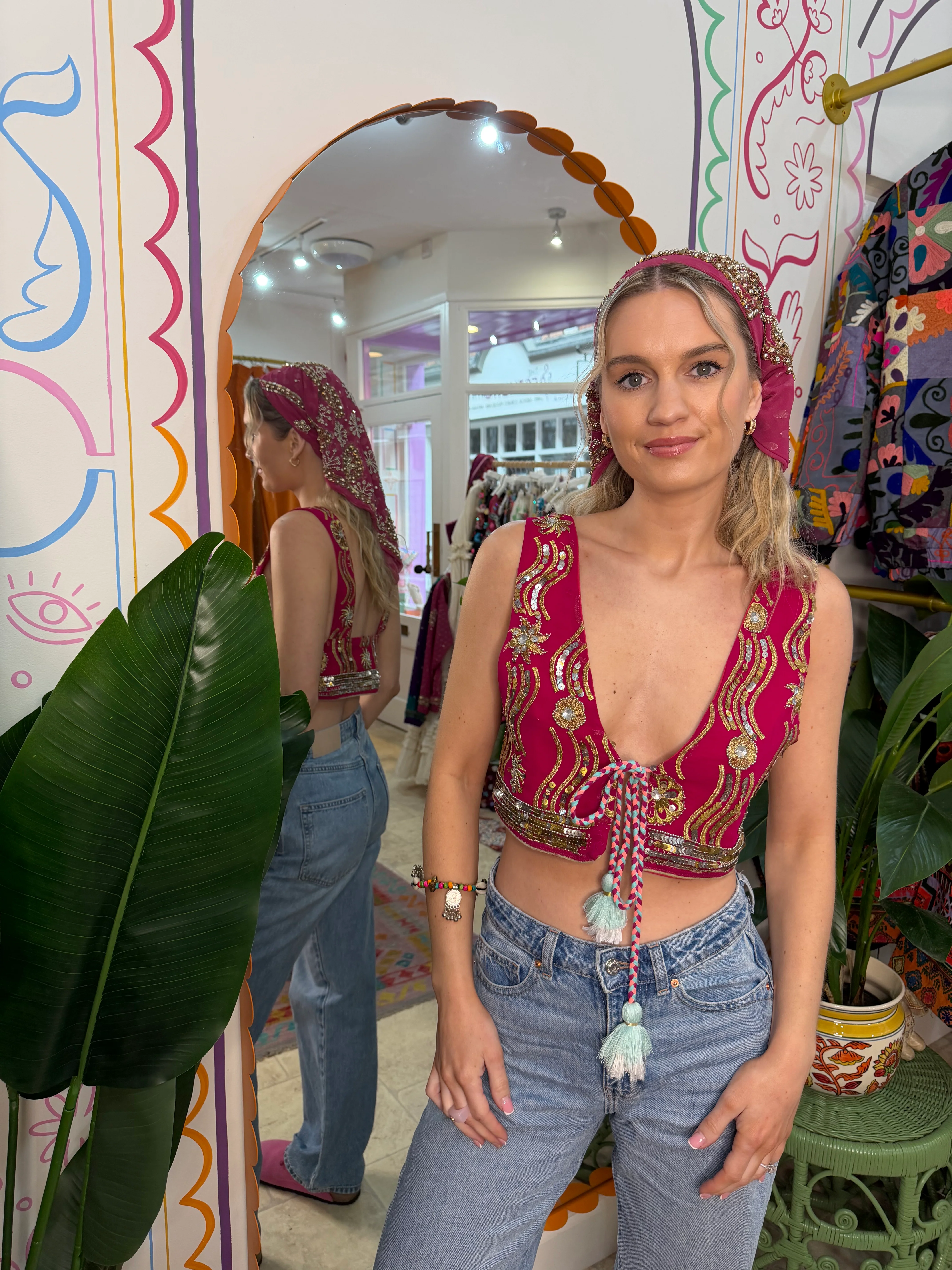 Sari Top in Pink