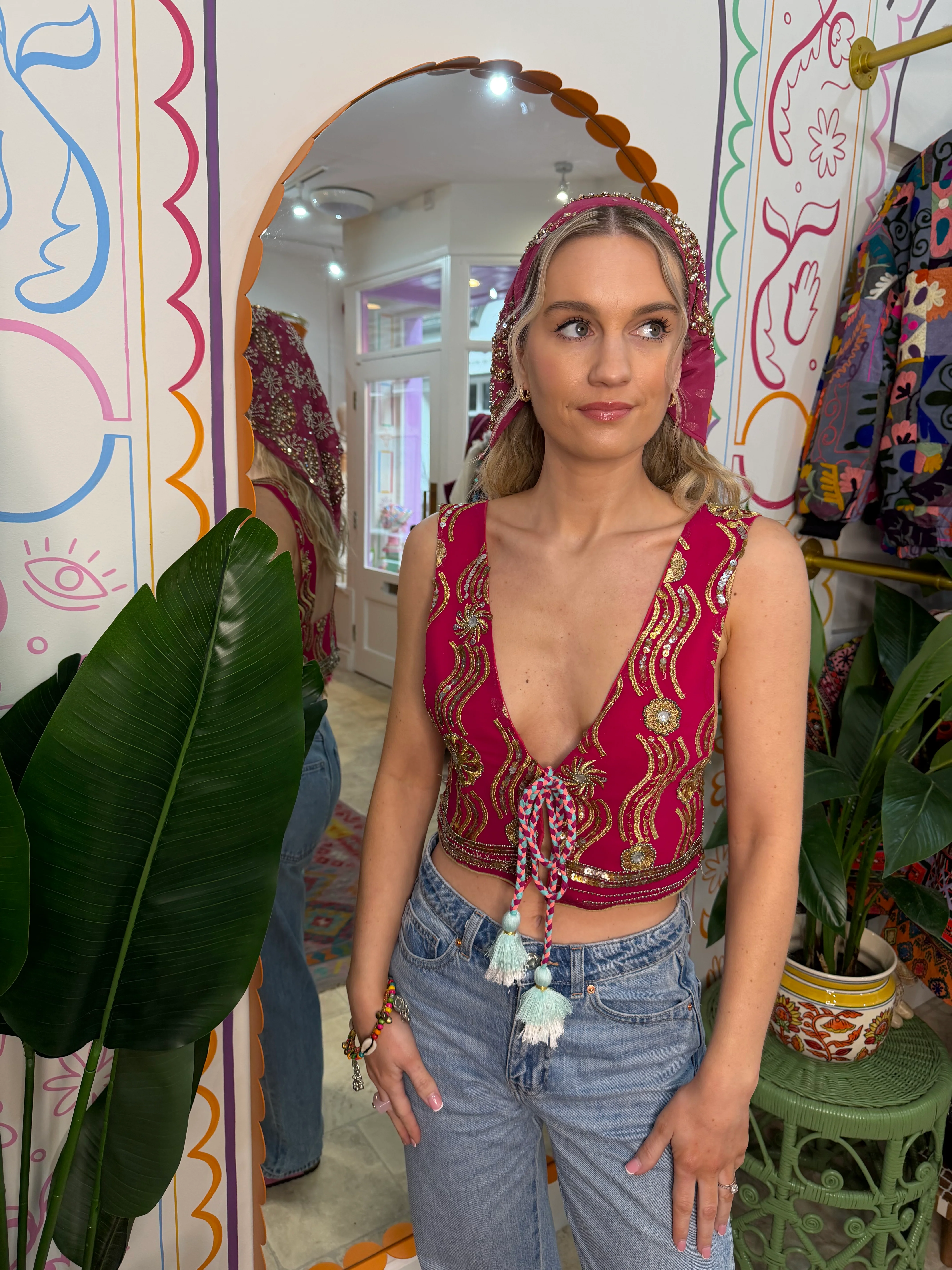Sari Top in Pink