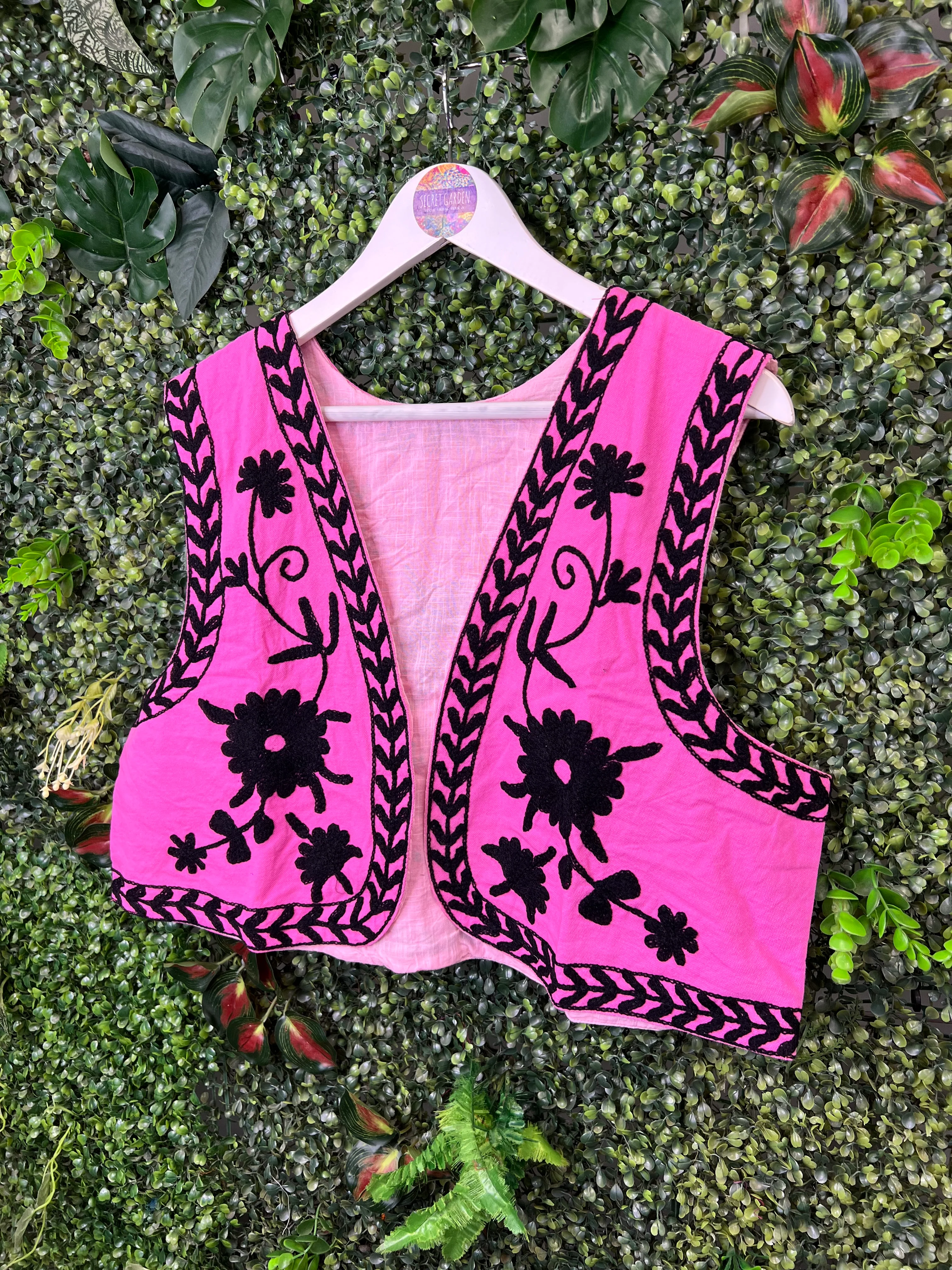 Suzani Waistcoat in Pink & Black - Image 3