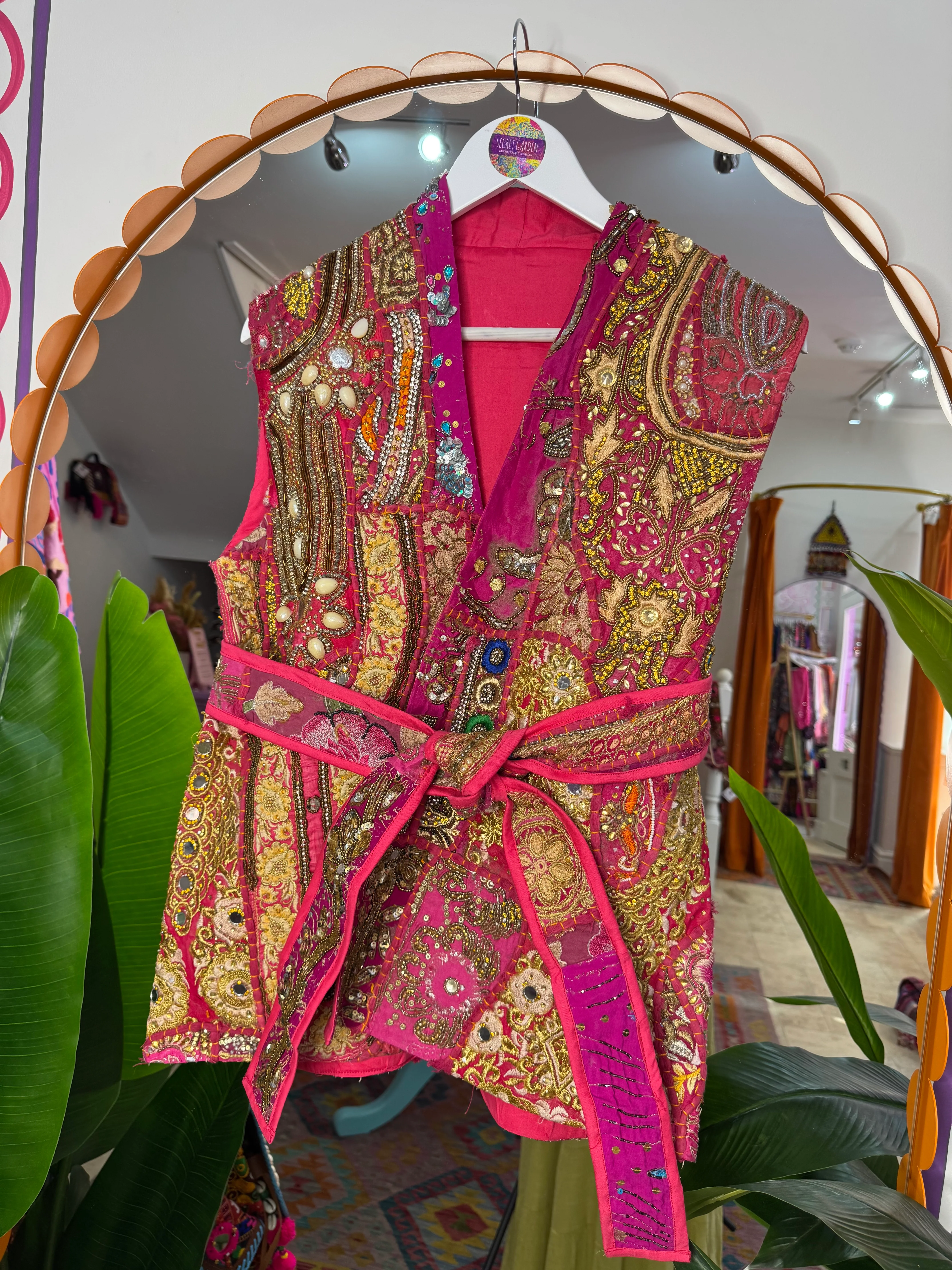 Tapestry Vintage Waistcoat - Pink - Image 2