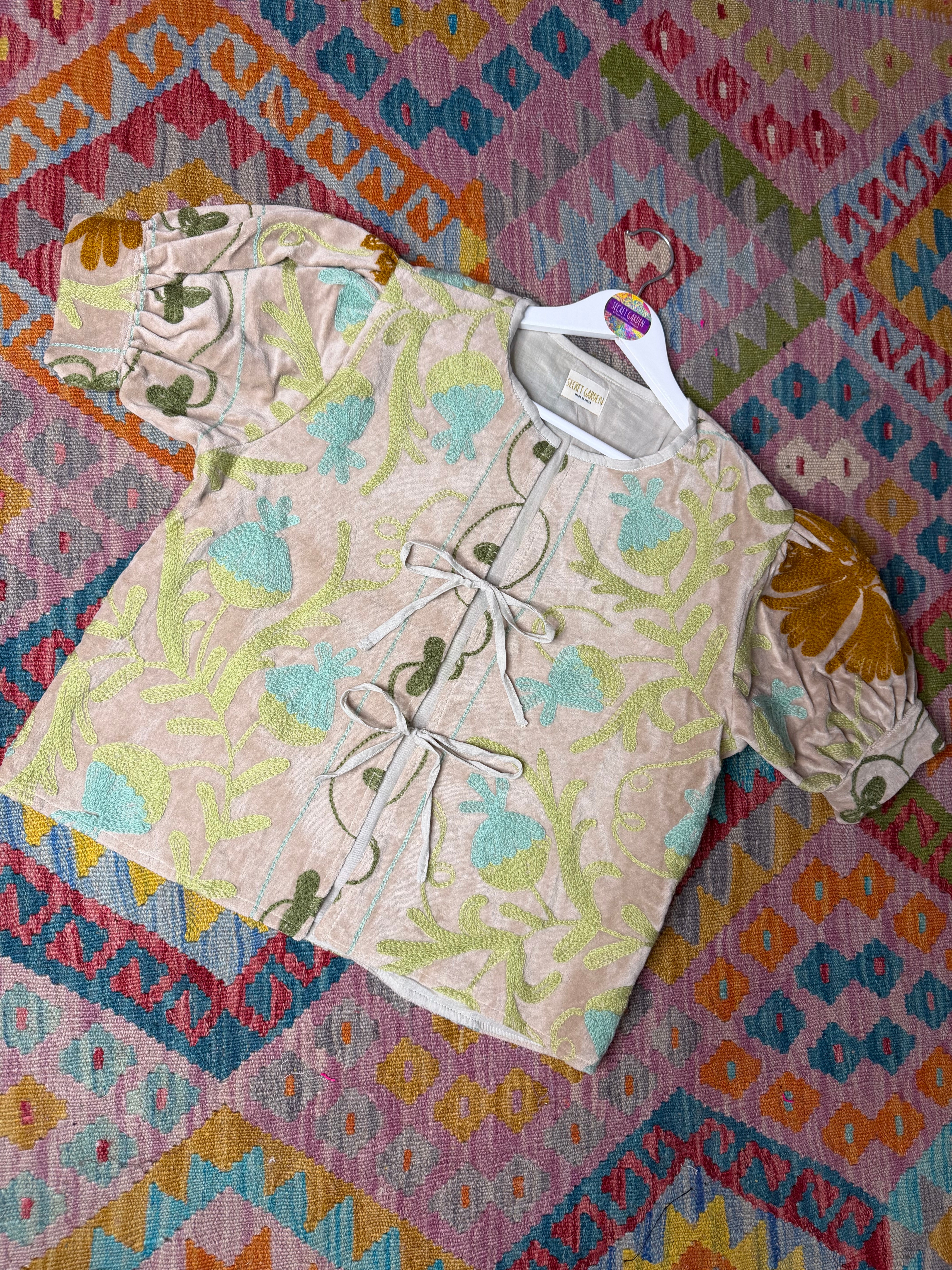 Velvet Suzani Bow Top - Image 5