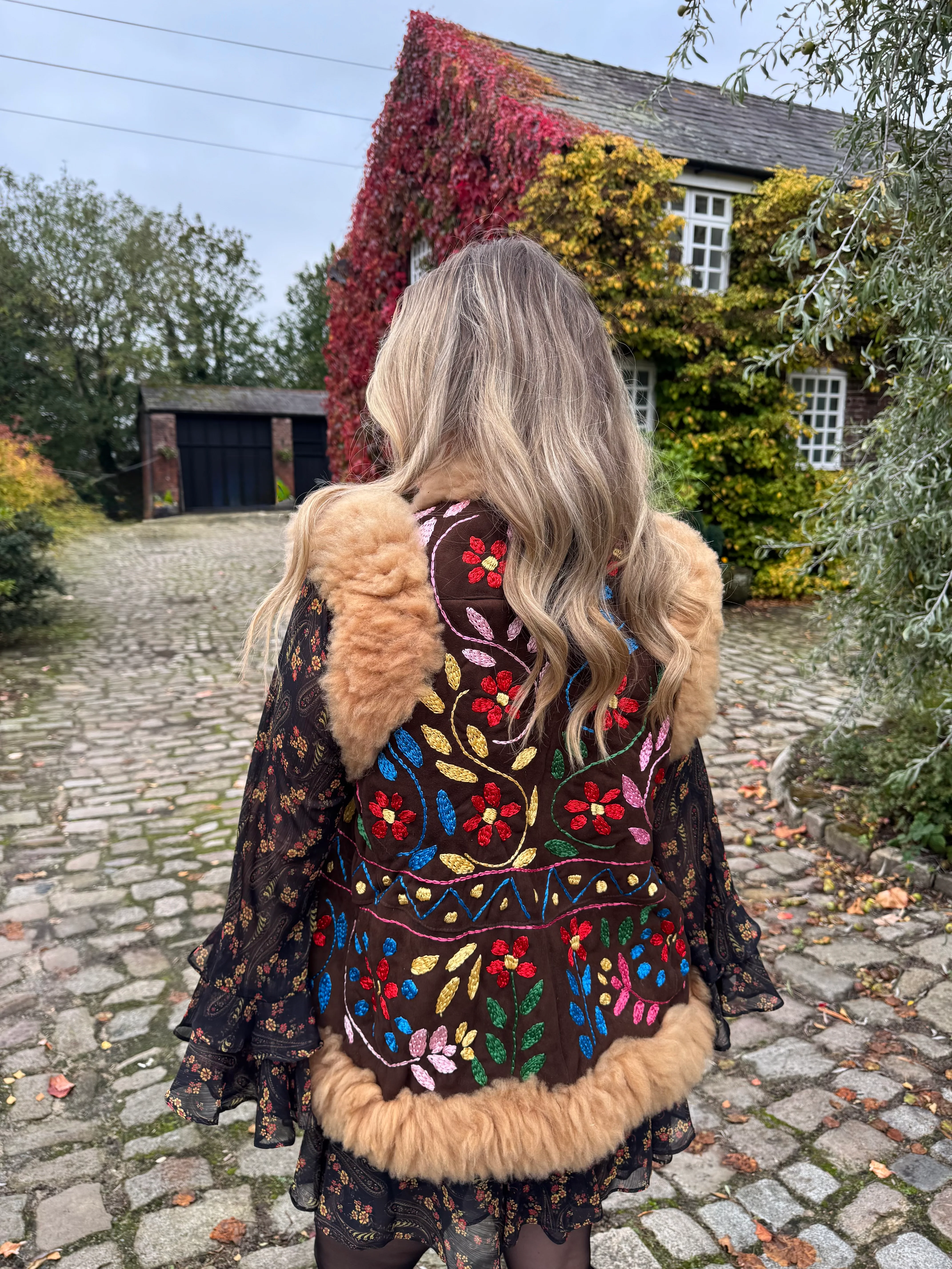 Vintage Embroidered Fur Gilet - Image 2