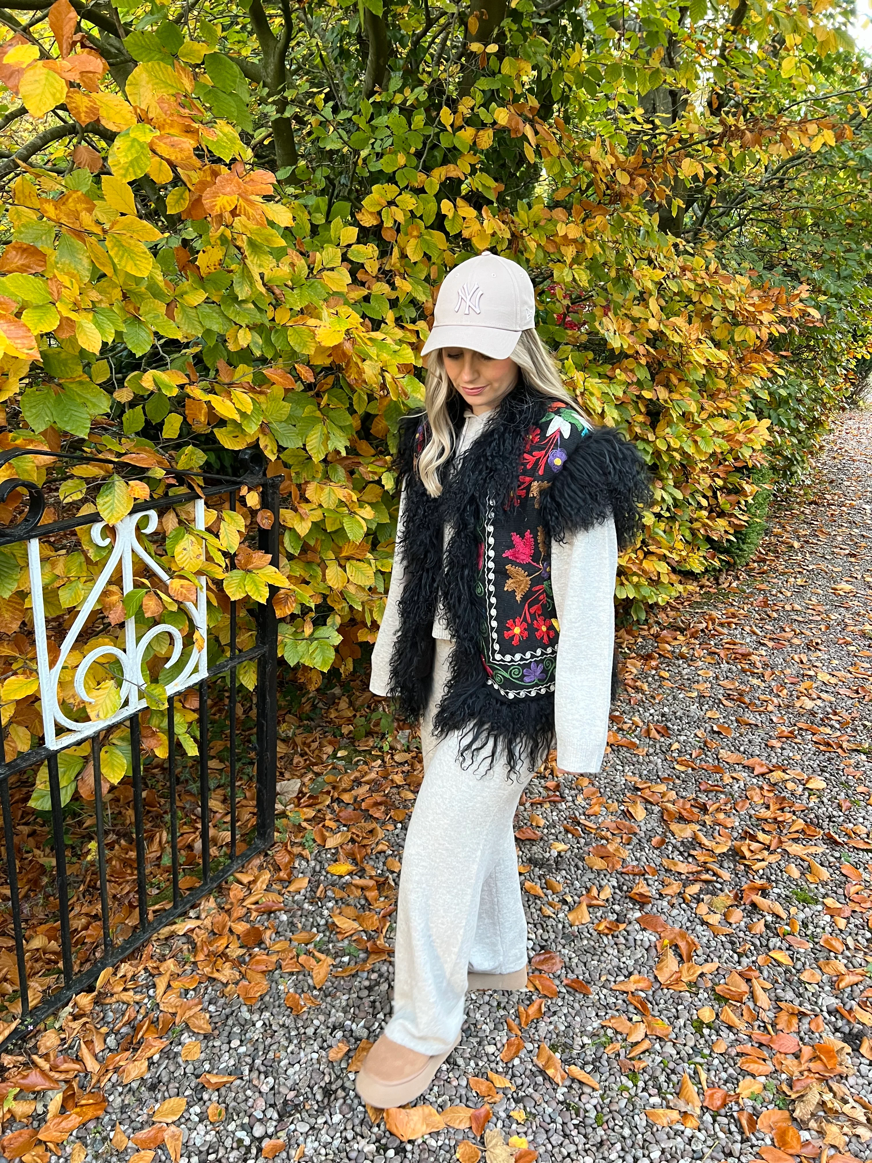 Vintage Suzani Mongolian Fur Gilet - Image 4